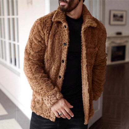 Retro-style Fashion Jacquard Tailored Wool Jacket With A Turn-down Collar