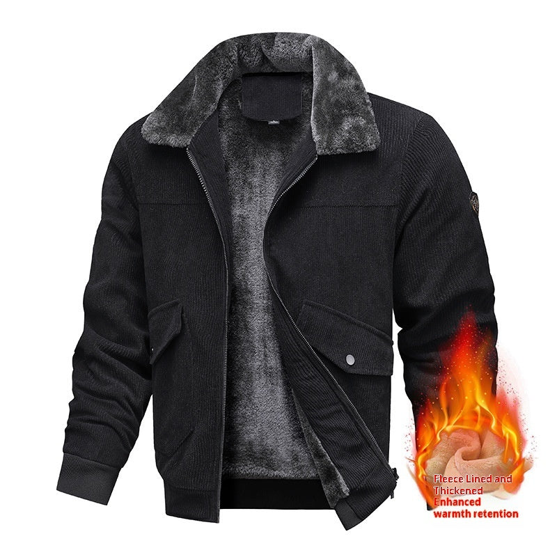 Thickened Lapel Men's Loose-fitting Top