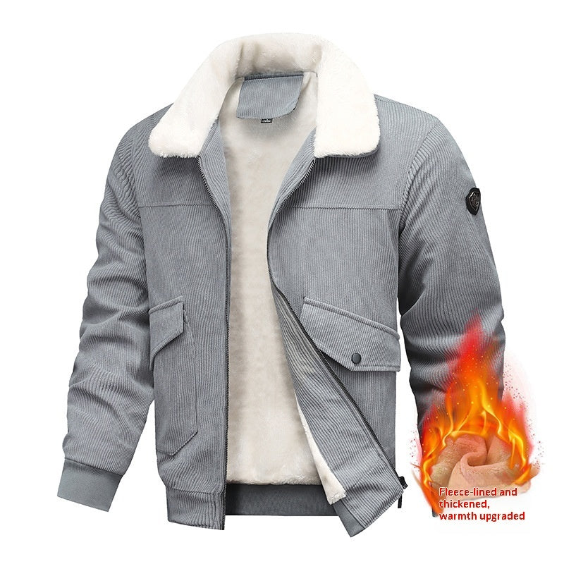 Thickened Lapel Men's Loose-fitting Top