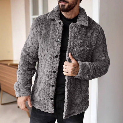 Retro-style Fashion Jacquard Tailored Wool Jacket With A Turn-down Collar