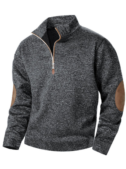 Men's Casual Jacquard Cardigan Sweater With Jointed Panels