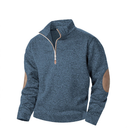 Men's Casual Jacquard Cardigan Sweater With Jointed Panels