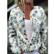 New Digital Printing Cardigan Coat For Women