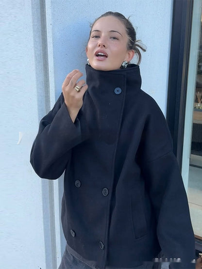 High Sense Short Temperamental Double-faced Woolen Goods Woolen Coat